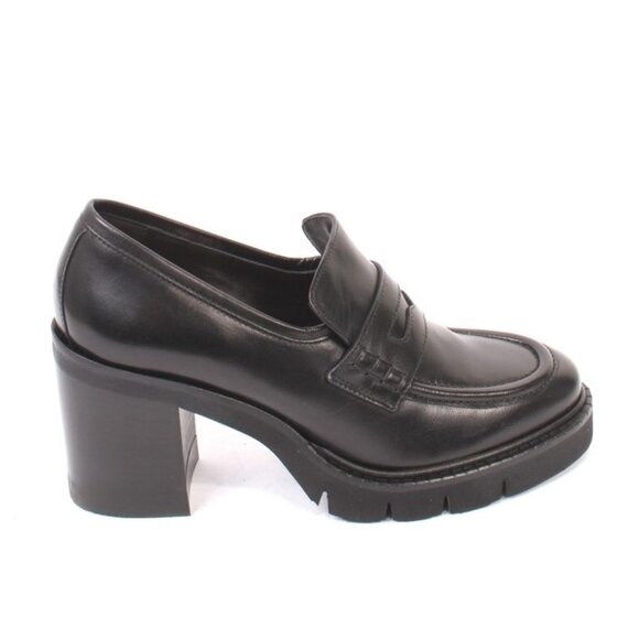 Luca Grossi 002 Black Leather Platform Loafers Heel Shoes Pumps - Picture 3 of 8
